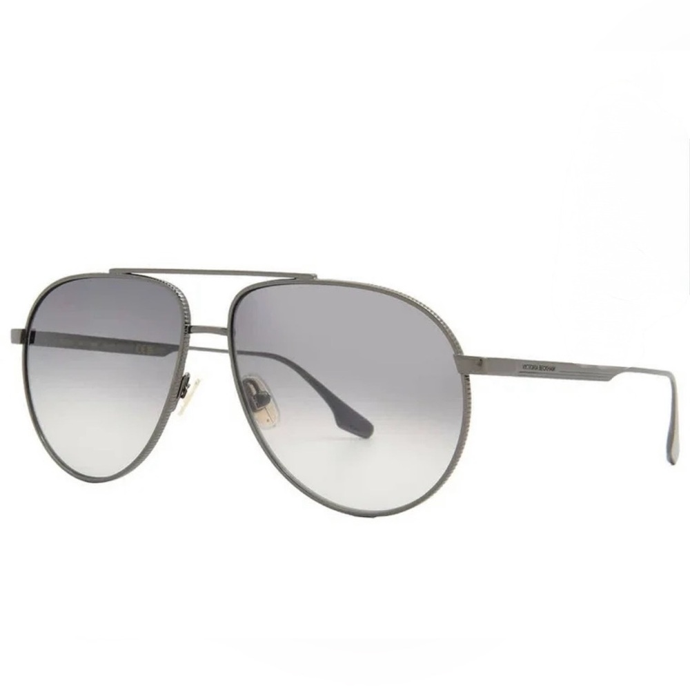 Victoria Beckham VB242S Gunmetal Gray Aviator Sunglasses